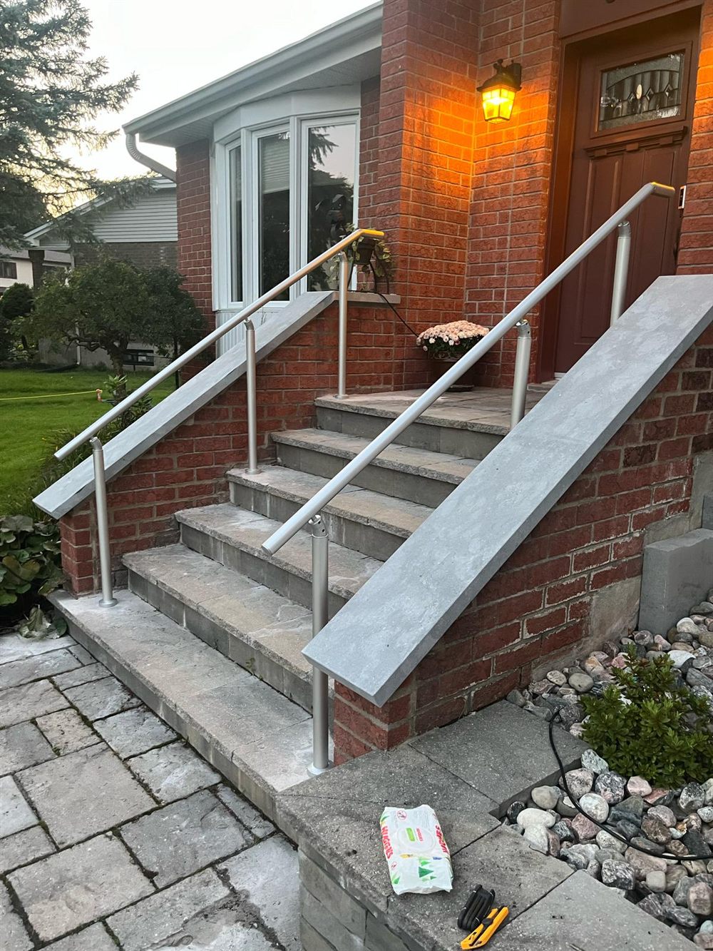 Exterior stair handrail