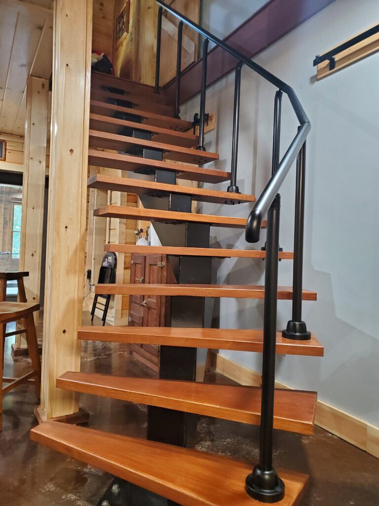 Open-stair handrail