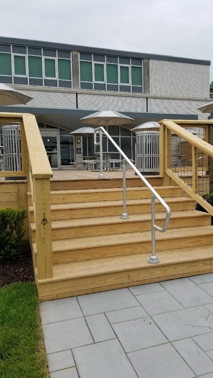 Deck stair handrail